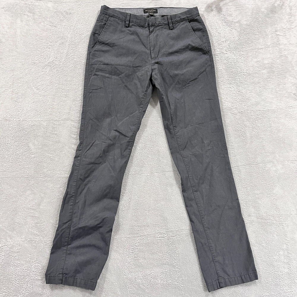 Banana Republic Kentfield Pant Men's 32x34 Long Gray Slim Fit Cotton